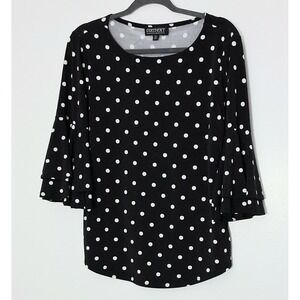 Context for Lord & Taylor Blouse Size Med Black & White Polka Dot Bell Sleeves